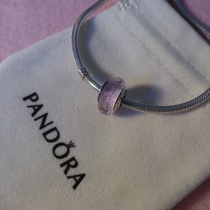 1 Pandora Pink Shimmer Murano Glass Charm 791650
